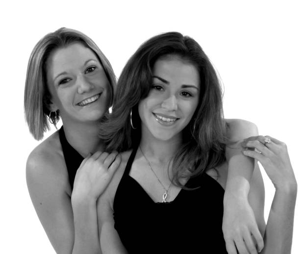 istock Two Young Ladies B/W 17 92453261