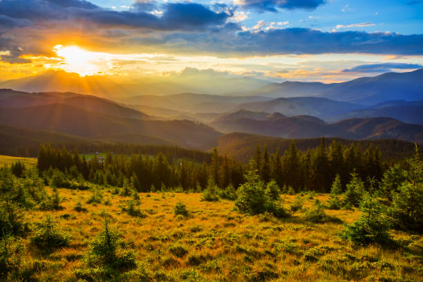 istock beautiful mountain valley at the dramatic sunset 924533946