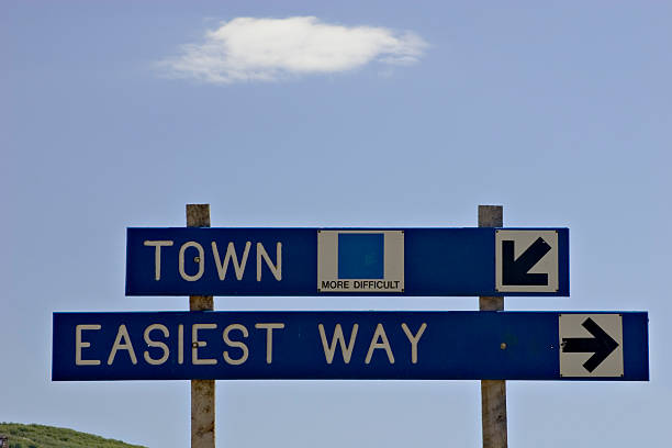 istock Town (most difficult) Easiest Way Sign. 92453402