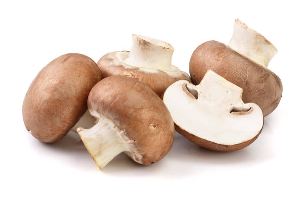 istock Royal Brown champignon with half isolated on white background 924536378