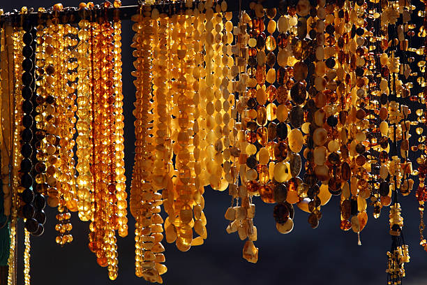 amber jewellery stock photo
