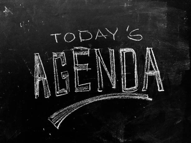 istock Today's Agenda Handwritten on Blackboard 924536970