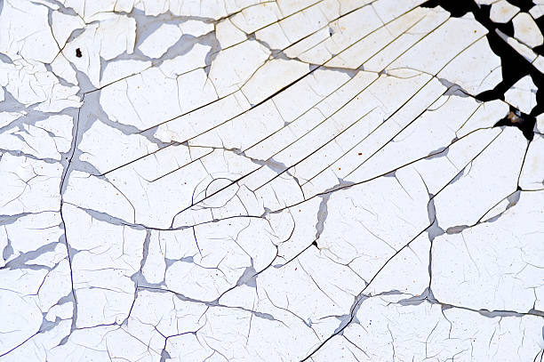 Aged Texture - White Cracked Paint stock photo