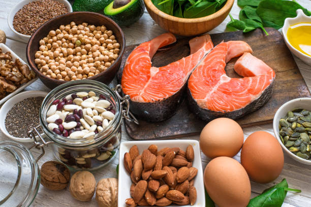 istock Animal and vegetable sources of omega 3 acids 924539522