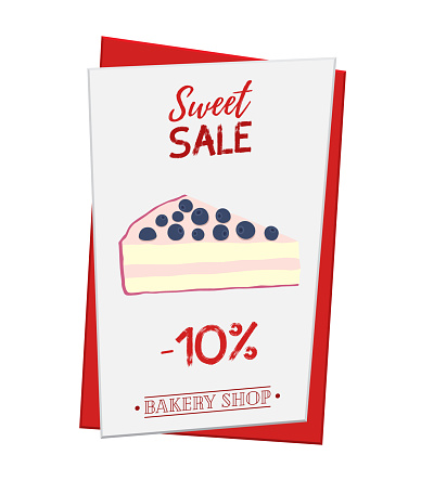 Set of pastry poster, banner for sale of fresh cheesecake. Promotion, advertising illustration. Made in cartoon flat style