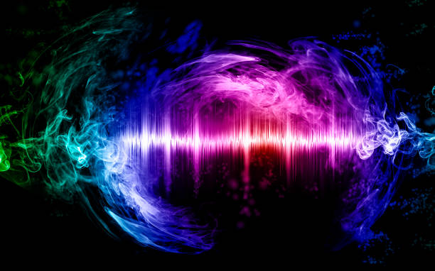 Abstract soundwave with smoke shapes