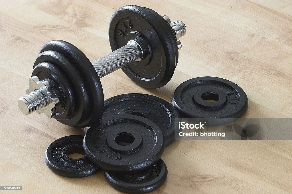 Dumbell  & weights  Barbell Stock Photo