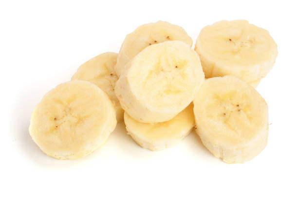 istock banana sliced isolated on white background. Top view. Flat lay 924547796