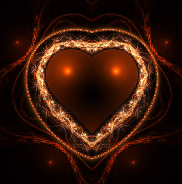 istock Burning and beating heart. Valentine's day background. Greeting card 924548452