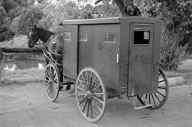 istock B&W Amish Mennonite Horse & Buggy 92454976