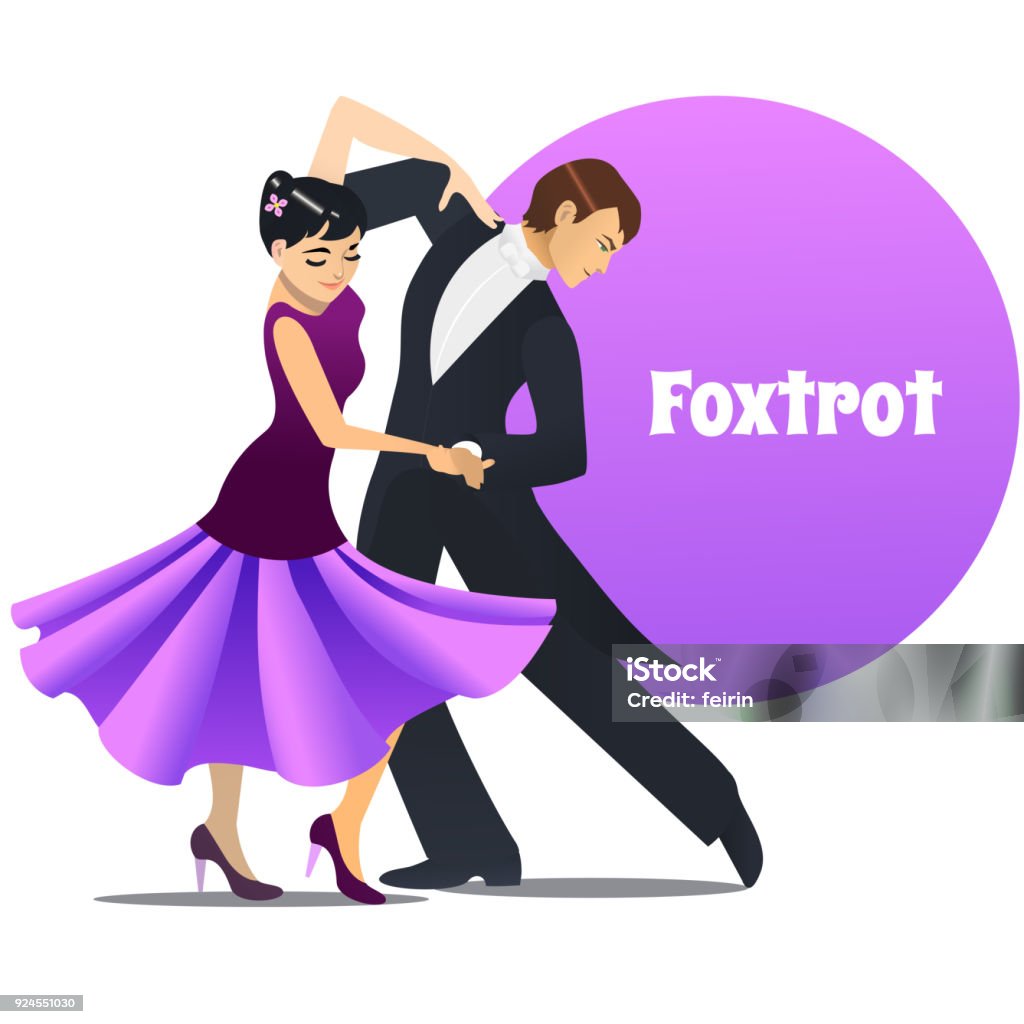 Ilustración de Foxtrot La Pareja Bailando En Estilo De Dibujos Animados y  más Vectores Libres de Derechos de Foxtrot - iStock