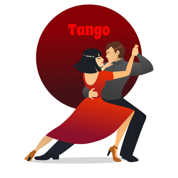 Tango Danse De Couple En Style Cartoon Vecteurs libres de droits et plus  d'images vectorielles de Danser - Danser, Danseur, Tango argentin - iStock