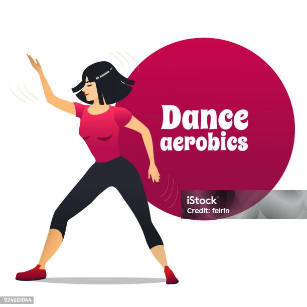 Dance Aerobics In Cartoon Style Stock Illustration - Download Image Now - Zumba, Exercising, Dancing