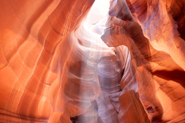 the upper antelope canyon in page, arizona, united states. indian sacred canyon in navajo reservation. - upper antelope canyon imagens e fotografias de stock