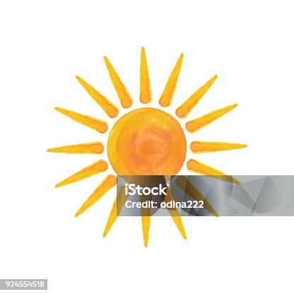 istock Watercolor sun Hello summer 924554518