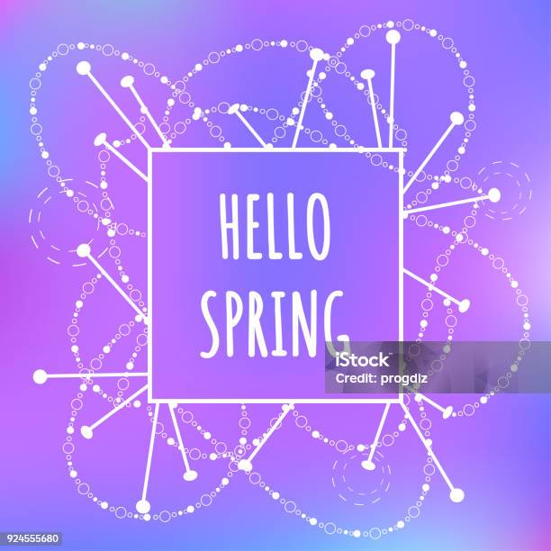 Hello Spring Abstract Template Stock Illustration - Download Image Now ...