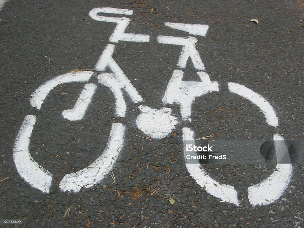 Fahrrad-Schild auf der Straße - Lizenzfrei Fahrrad Stock-Foto