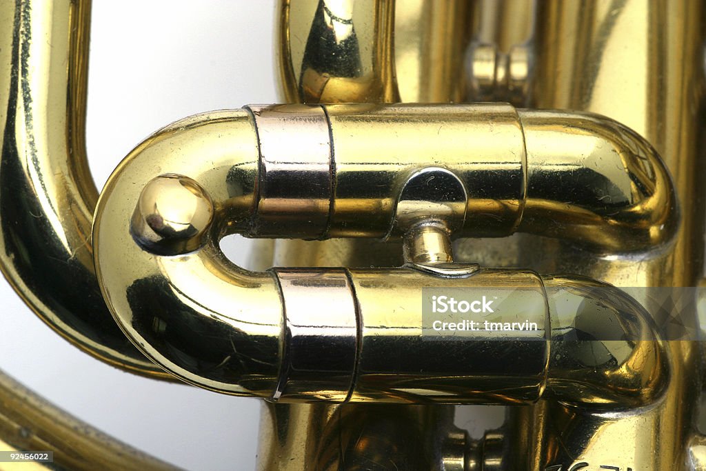 French Horn Makro - Lizenzfrei Blechblasinstrument Stock-Foto