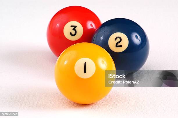 Isolated Billiards Balls Numbered One Two And Three Stock Photo - Download Image Now