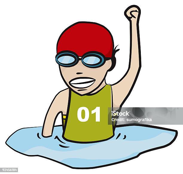 Swim Champ Stock Illustration - Download Image Now - Cap - Hat, Color Image, Costume