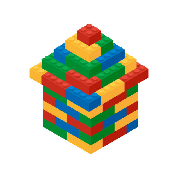 istock House of multicolored building blocks in isometric style 924568606