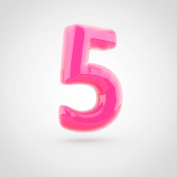 istock Pink number 5 filled with soft light isolated on white background. 924569344