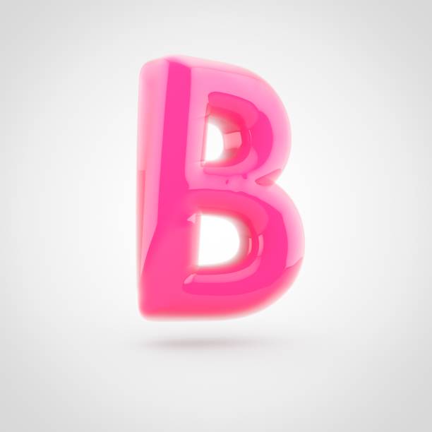 istock Pink letter B uppercase filled with soft light isolated on white background. 924569424