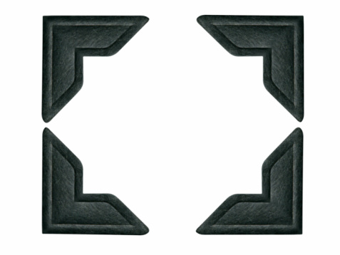 Set of 4 Black photo corners. 4 paths included - one for each corner.
