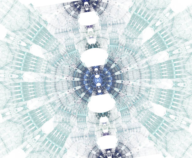 istock Glowing stargate with particles in space. Abstract fractal background. A large file showing many details when viewed at full size 924572092