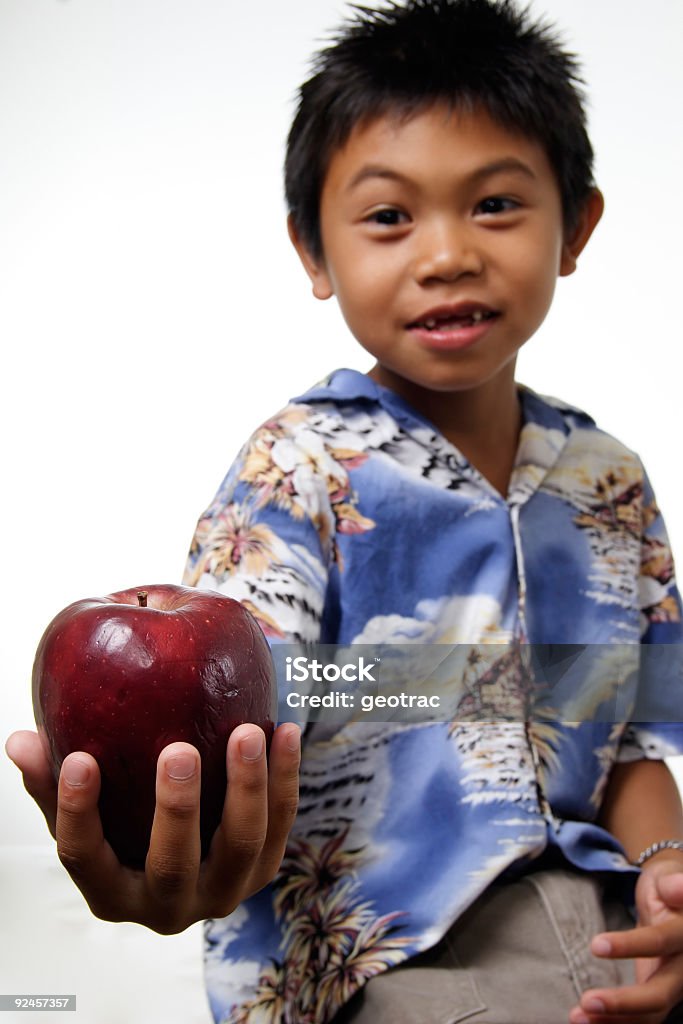 Kind mit apple - Lizenzfrei Angebissen Stock-Foto