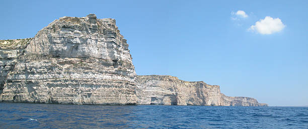 Cliff Face From The Sea stock photo