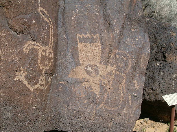Ancient Native American Rock Art #3  kachina doll stock pictures, royalty-free photos & images