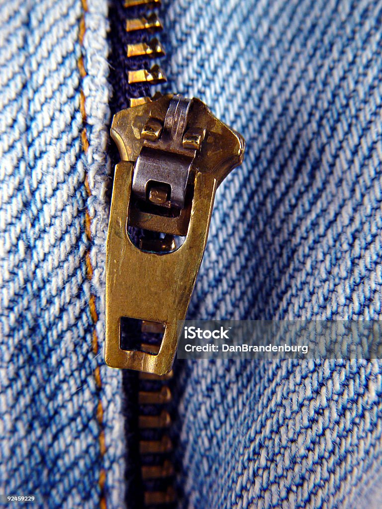 Denim com zíper - Foto de stock de Antigo royalty-free