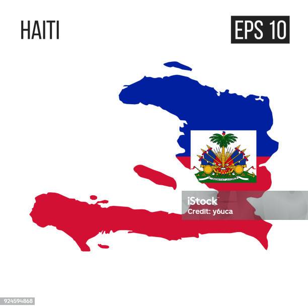 Haiti Map Border With Flag Vector Eps10 Stock Illustration - Download Image Now - Art, Cartography, Design