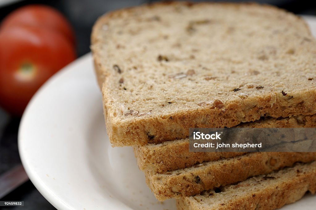 wholemeal fatias de pão - Foto de stock de Alimentação Saudável royalty-free