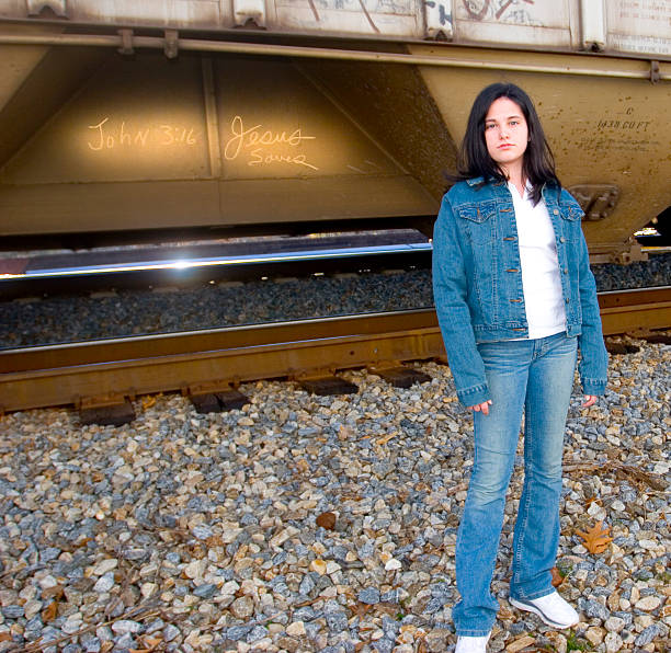 Teen Girl and Christianity Message stock photo