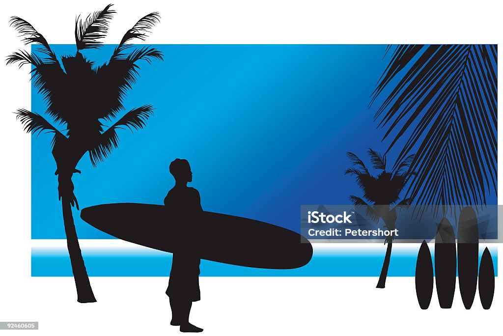 Surfers por la mañana - Ilustración de stock de Arte libre de derechos