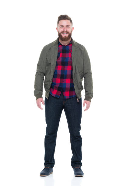 istock Man in bomber jacket and plaid shirt 924608916