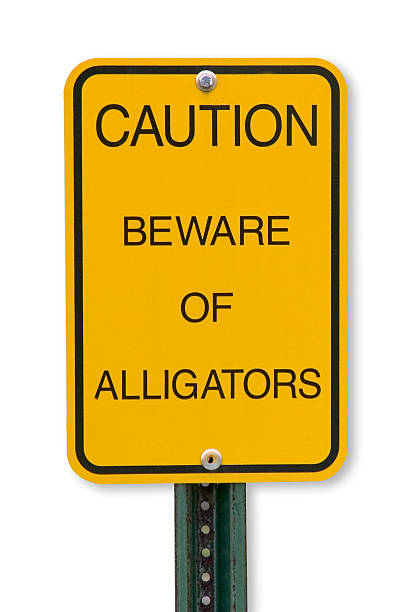 Alligator Warning Sign stock photo