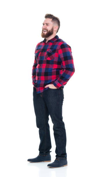 istock Attractive man in plaid shirt hanging out 924627500