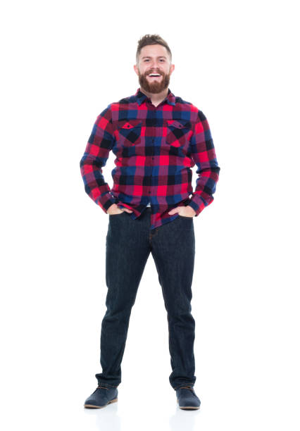 istock Attractive man in plaid shirt hanging out 924627510