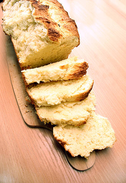sliced hot bread stock photo