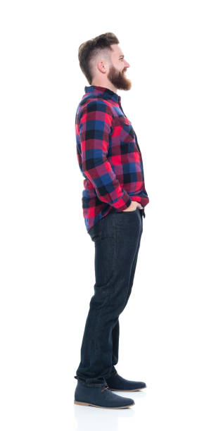 istock Attractive man in plaid shirt hanging out 924629346