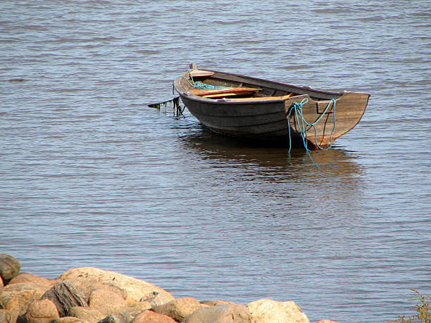 Lonely boat stock photo