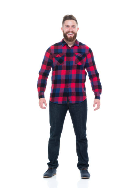 istock Attractive man in plaid shirt hanging out 924632656