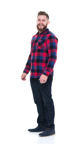 istock Attractive man in plaid shirt hanging out 924632686