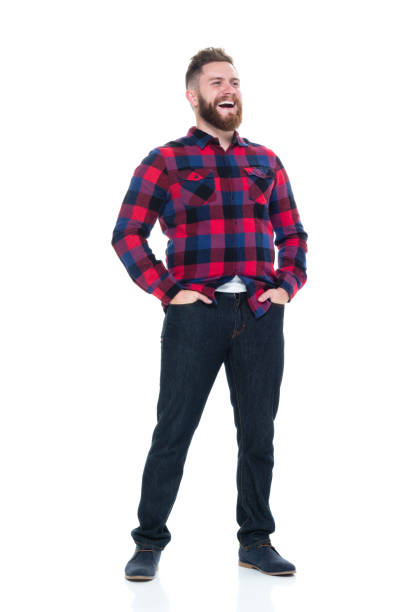 istock Attractive man in plaid shirt hanging out 924632690