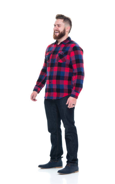 istock Attractive man in plaid shirt hanging out 924632692