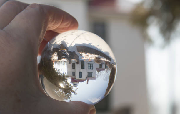 istock Crystal ball reflecting historic Grand Traverse Lighthouse 924632792