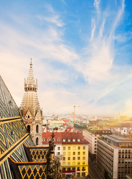 st. stephen cathedral in vienna, austria - stephansplatz imagens e fotografias de stock